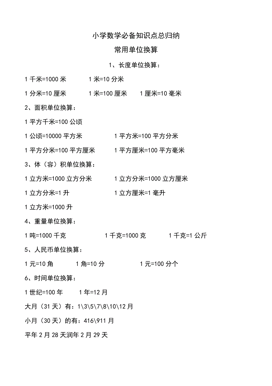 小学数学必备知识点汇总_第1页