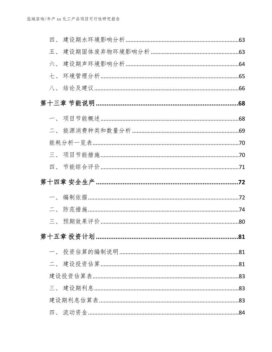 年产xx化工产品项目可行性研究报告（模板参考）_第5页