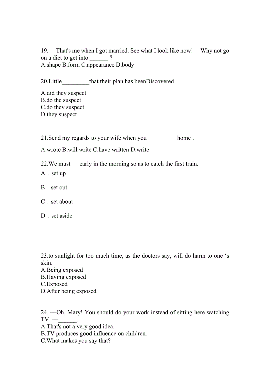 广东省江门市成考专升本考试2021-2022年英语模拟试卷及答案_第3页