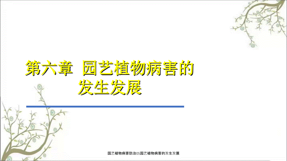 园艺植物病害防治05园艺植物病害的发生发展课件_第1页