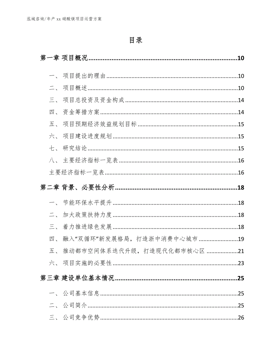 年产xx硝酸镁项目运营方案模板参考_第2页