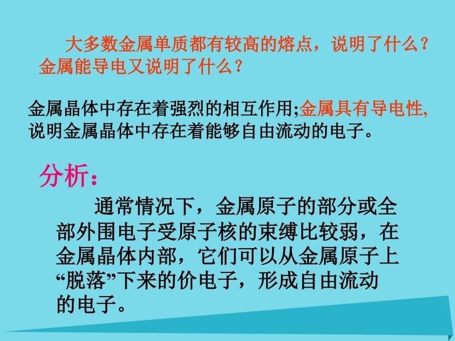 高中化学专题3微粒间作用力与物质性质3.1金属键与金属晶体课件苏教版选修_第5页