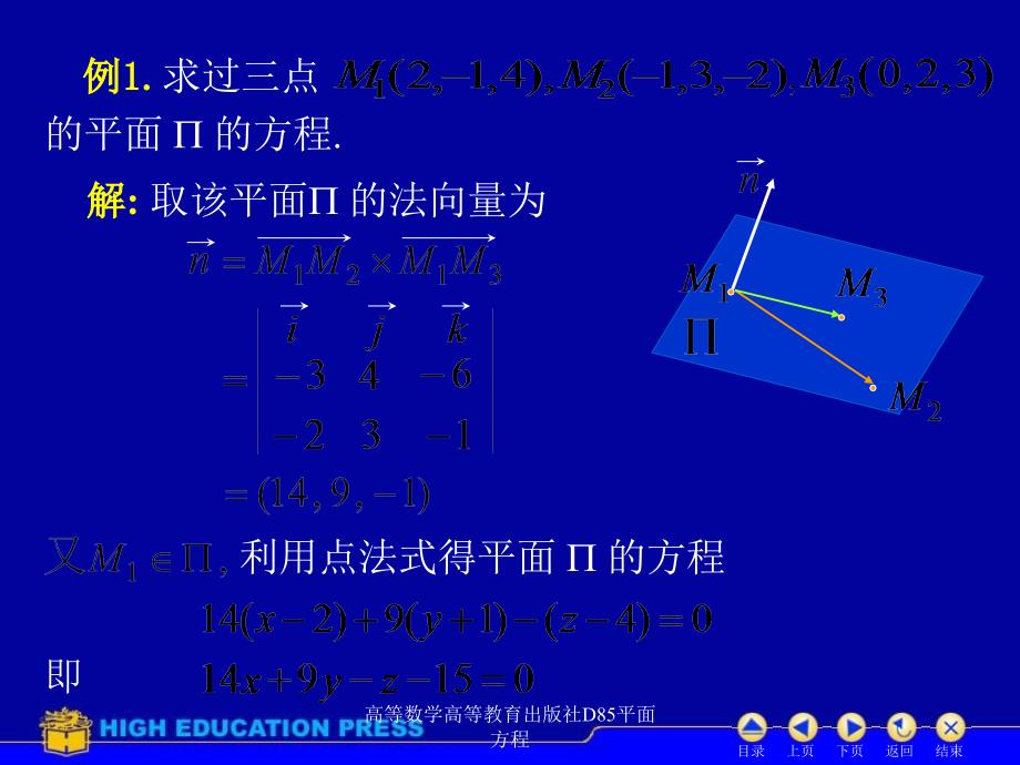 高等数学高等教育出版社D85平面方程课件_第3页