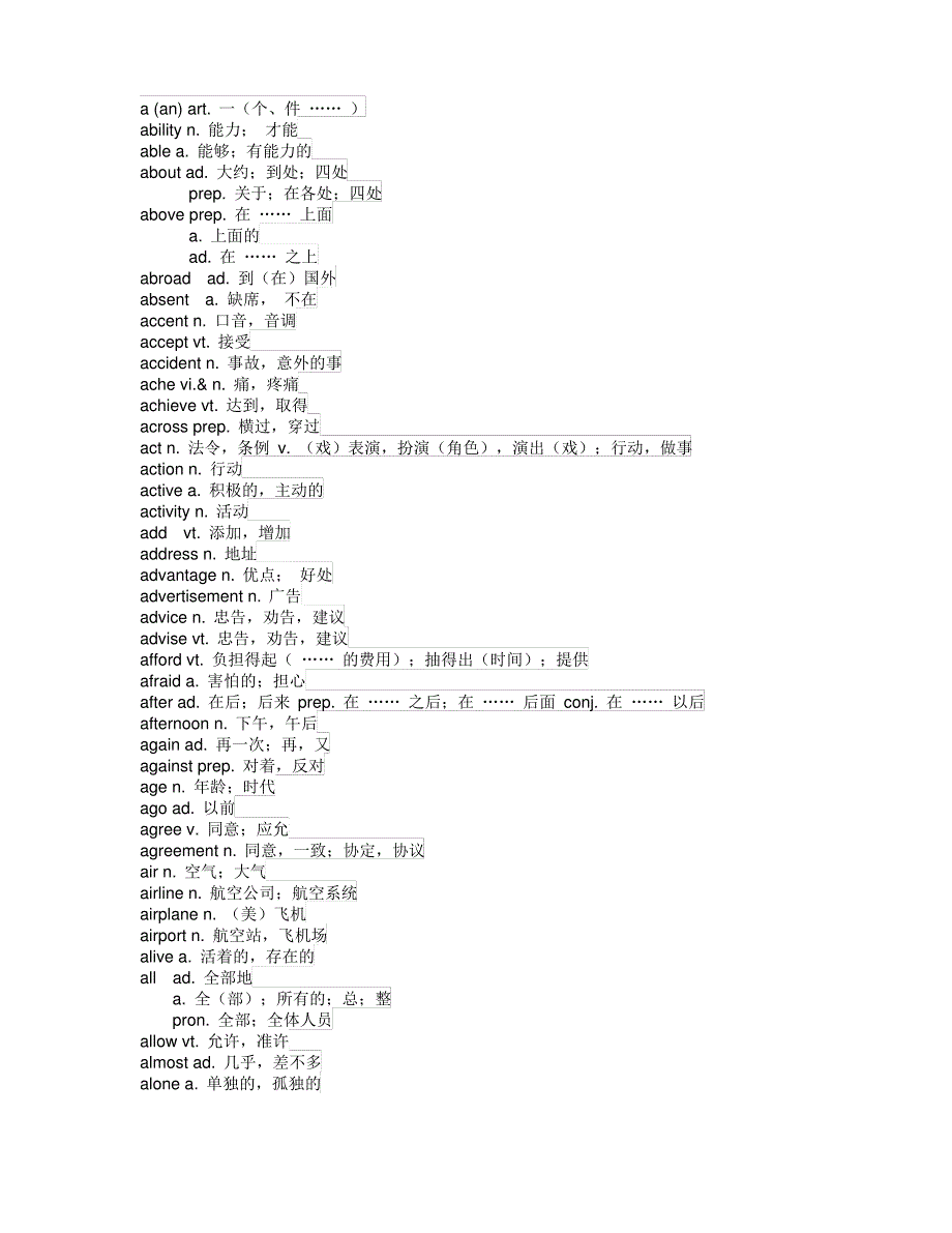 初中英语单词1600(全)_第1页