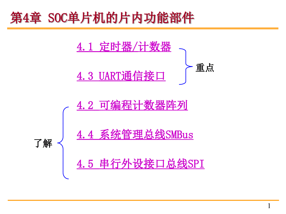 第4章SOC单片机的片内功能部件资料_第1页