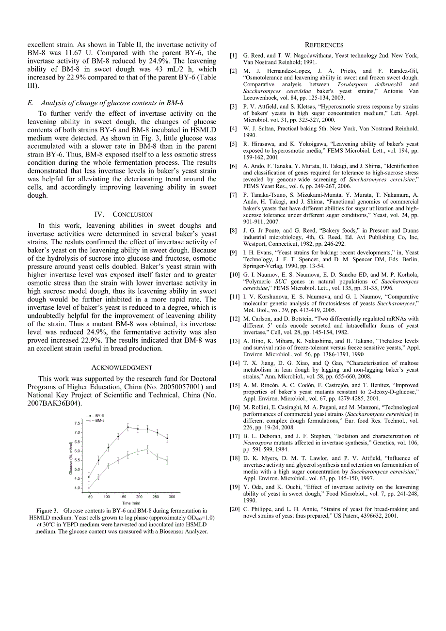 外文翻译--The study on the relationship of invertase activity and leavening ability in sweet dough_第4页