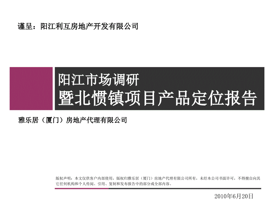 阳江市场调研暨北惯镇项目产品定位报告36P_第1页