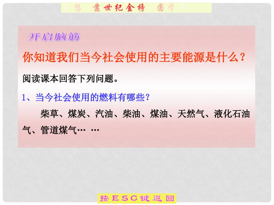 版九年级化学上册 4.3《化石燃料及其利用》同步授课课件 鲁教版1_第3页