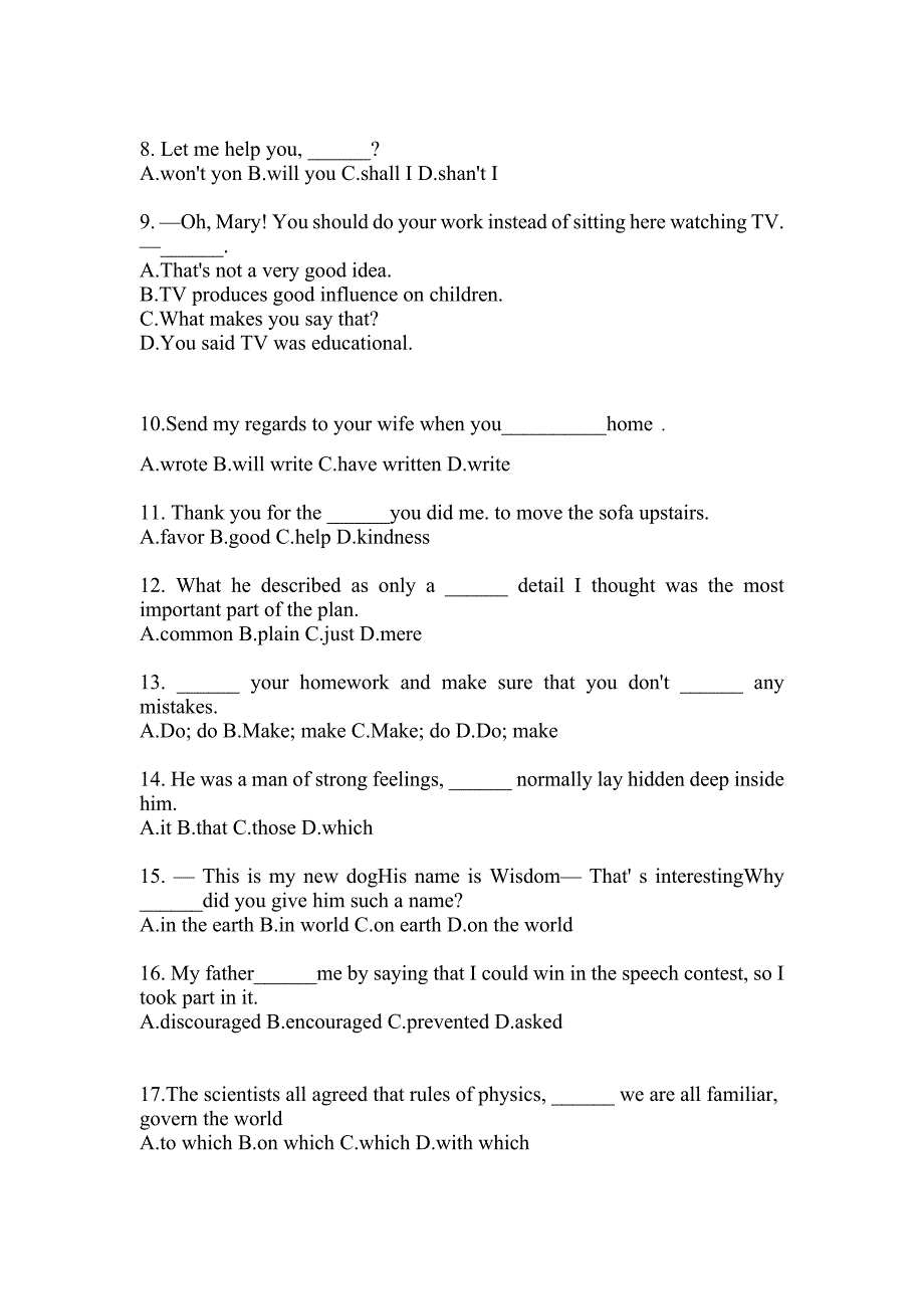 云南省丽江市成考专升本考试2022年英语自考模拟考试附答案_第2页