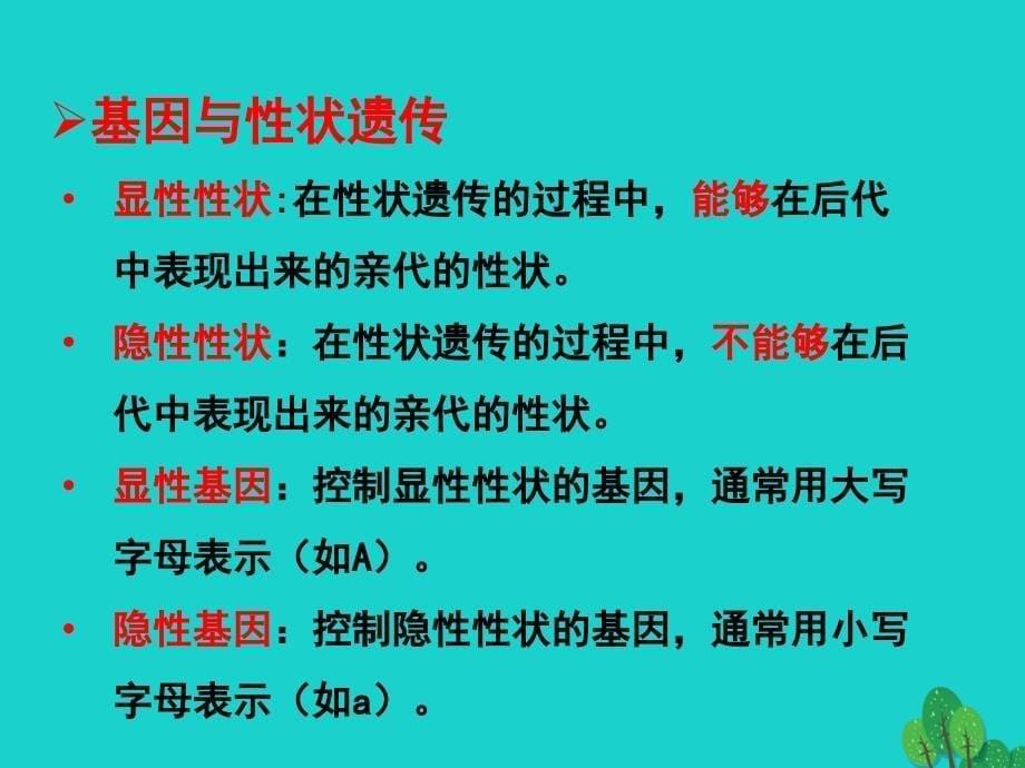 最新八年级生物上册4.4.2性状的遗传_第5页