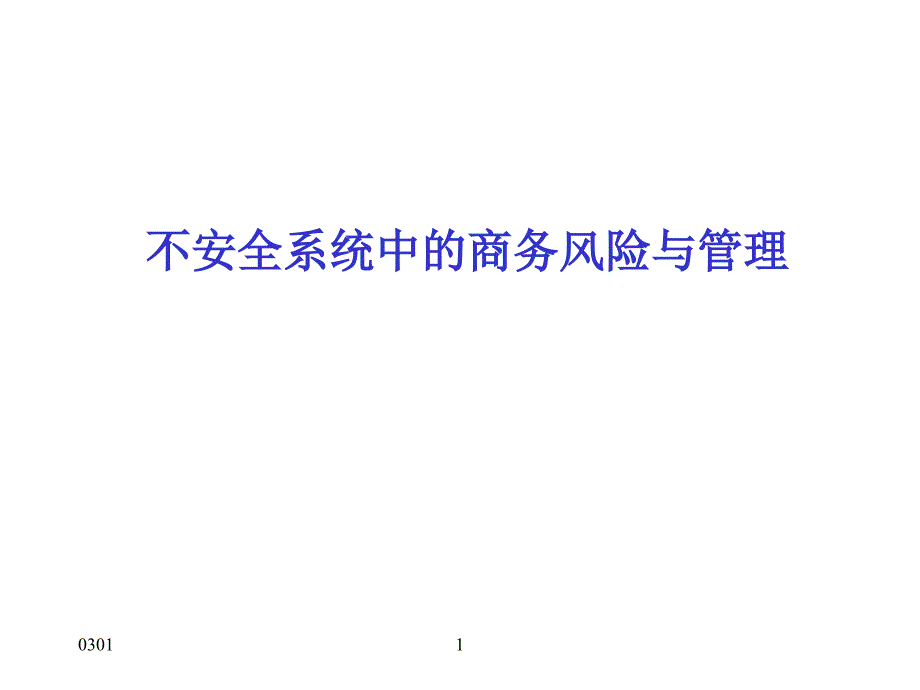 不安全系统中的商务风险与管理.ppt_第1页