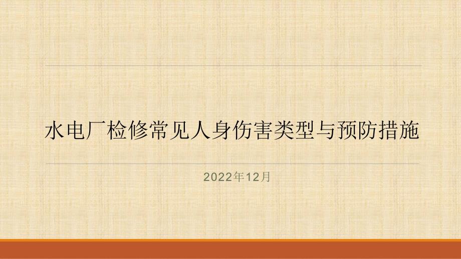 水电厂检修人身伤害预防措施培训课件_第1页