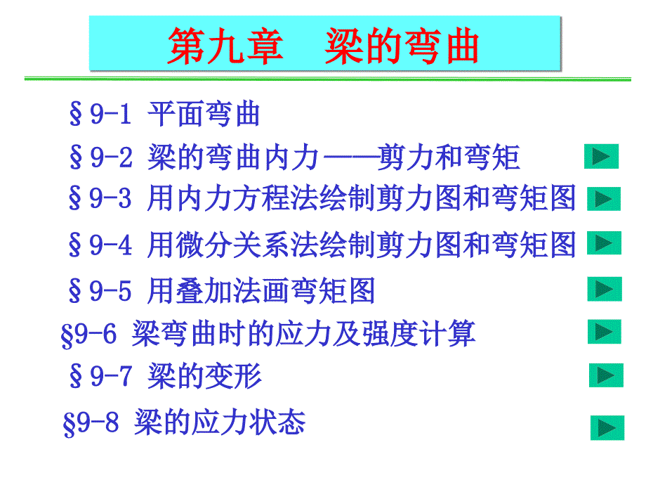 第九章梁的弯曲应力状态_第1页