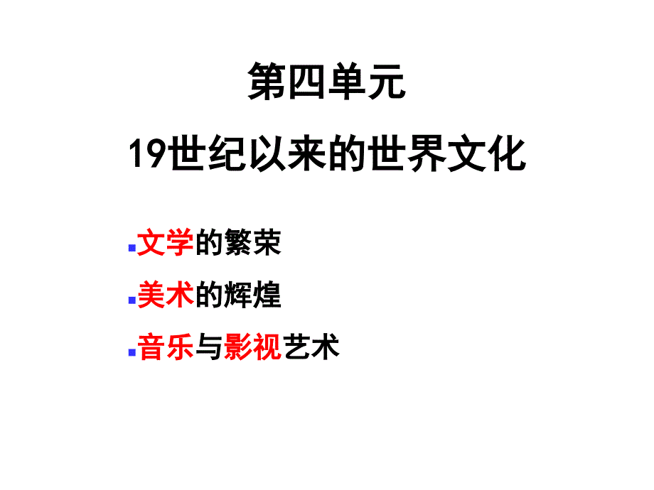 第四单元19世纪以来的世界文化教学课件_第1页