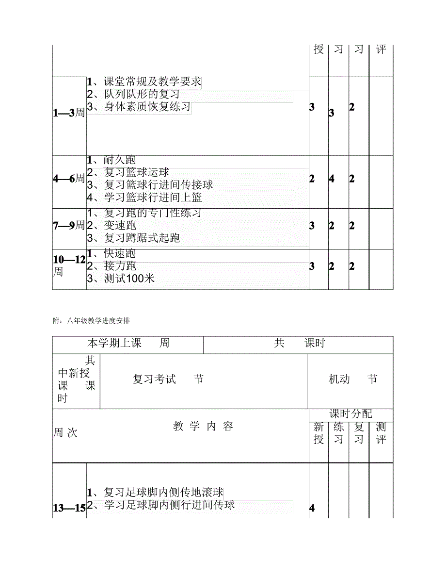 八年级体育教学计划及进度安排表.doc_第3页