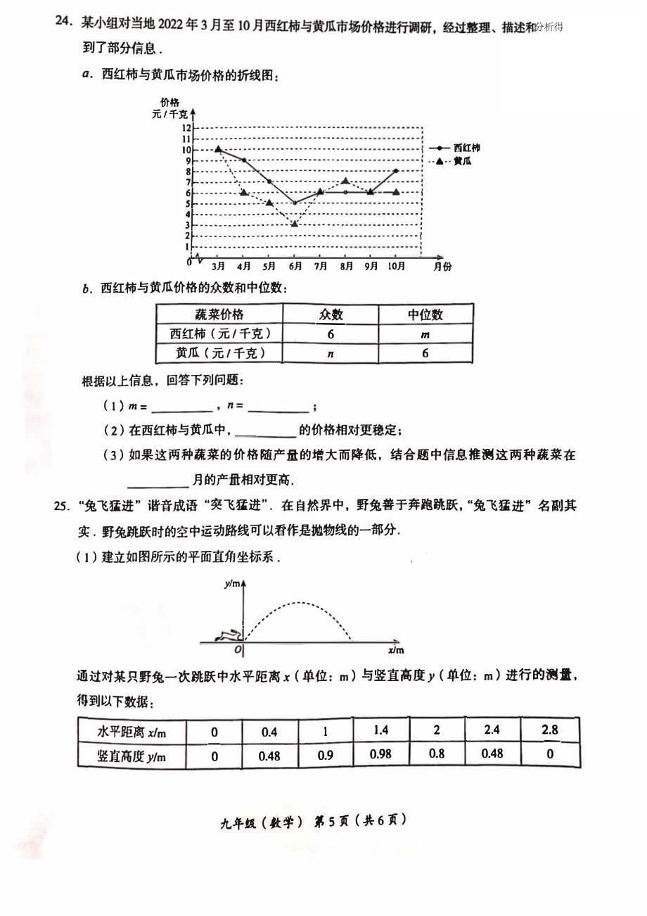 2023北京海淀区初三一模考数学试卷及答案_第5页