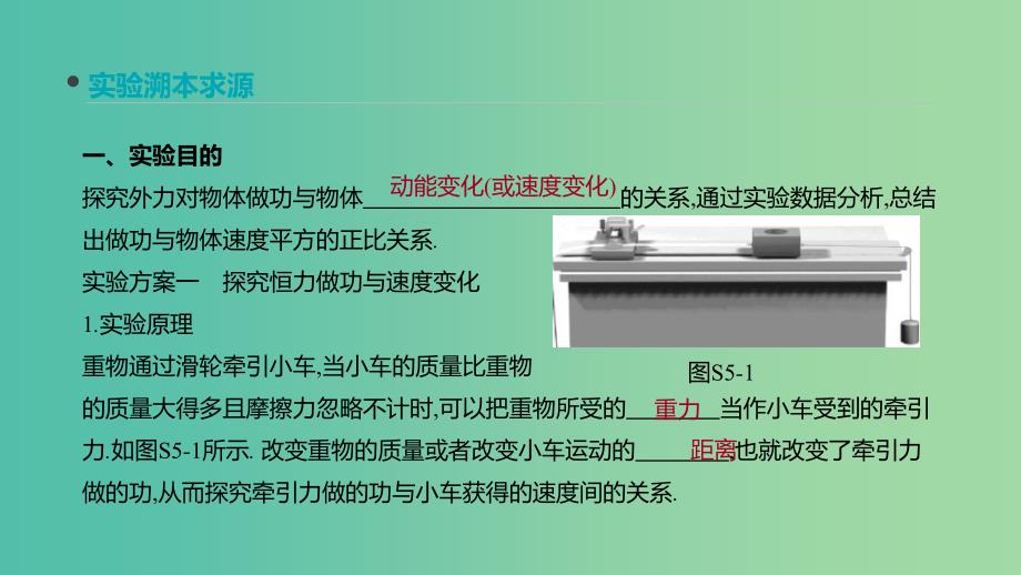 通用版2020高考物理大一轮复习第5单元机械能实验五探究动能定理课件新人教版.ppt_第2页