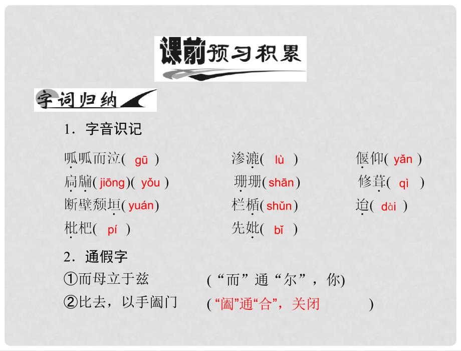 高中语文 第四单元 16 项脊轩志课件 粤教版必修2_第2页