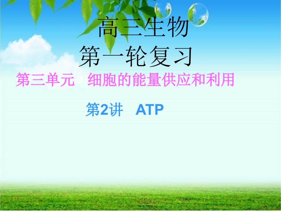 一轮复习：ATP_第1页