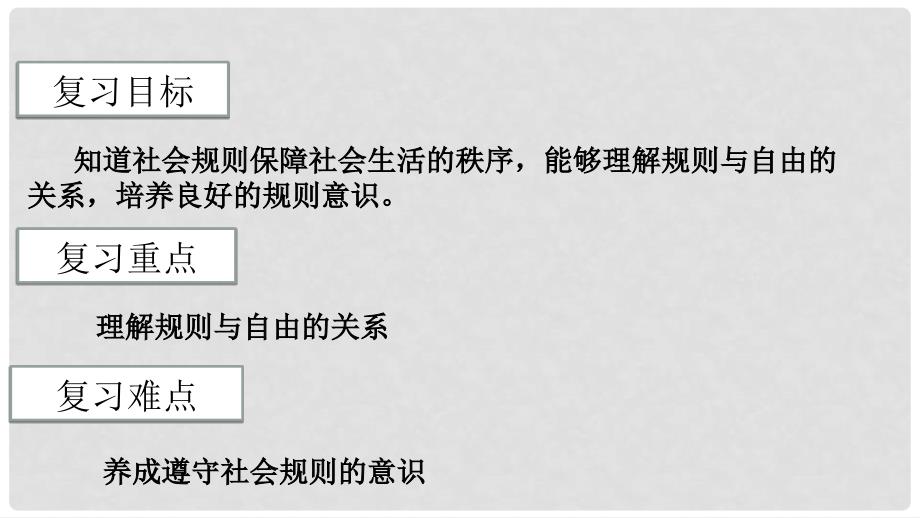 广东省河源市八年级道德与法治上册 第二单元 遵守社会规则 第三课 社会生活离不开规则复习课件 新人教版_第2页