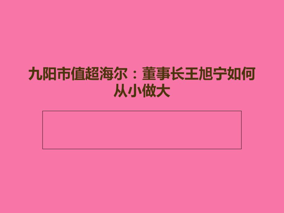 阳市值超海尔董事长王旭宁如何从小做大ppt课件_第1页