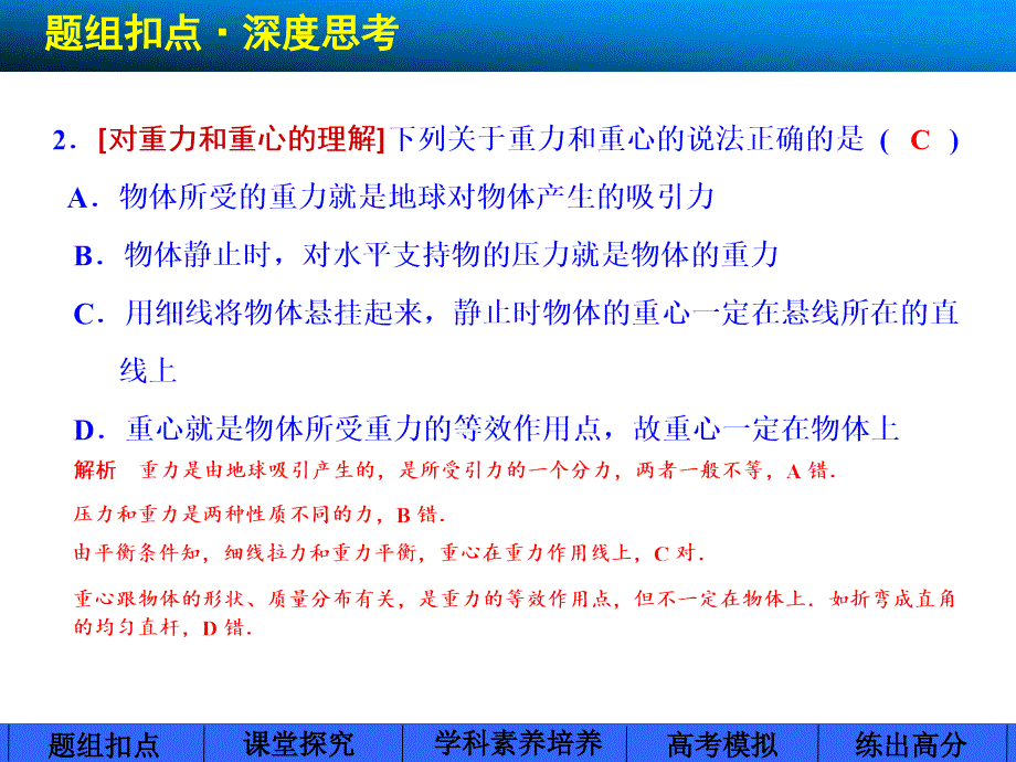 步步高大一轮复习人教版第二章第1课时力重力弹力_第3页