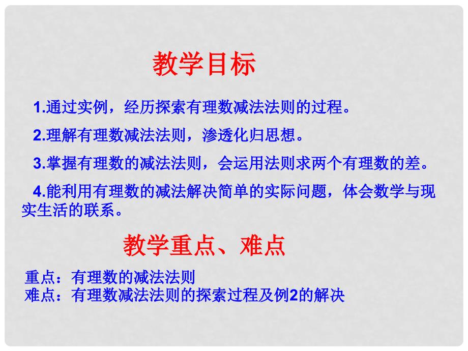 福建省福清市沙浦初级中学七年级数学上册 有理数的减法课件1 （新版）新人教版_第2页