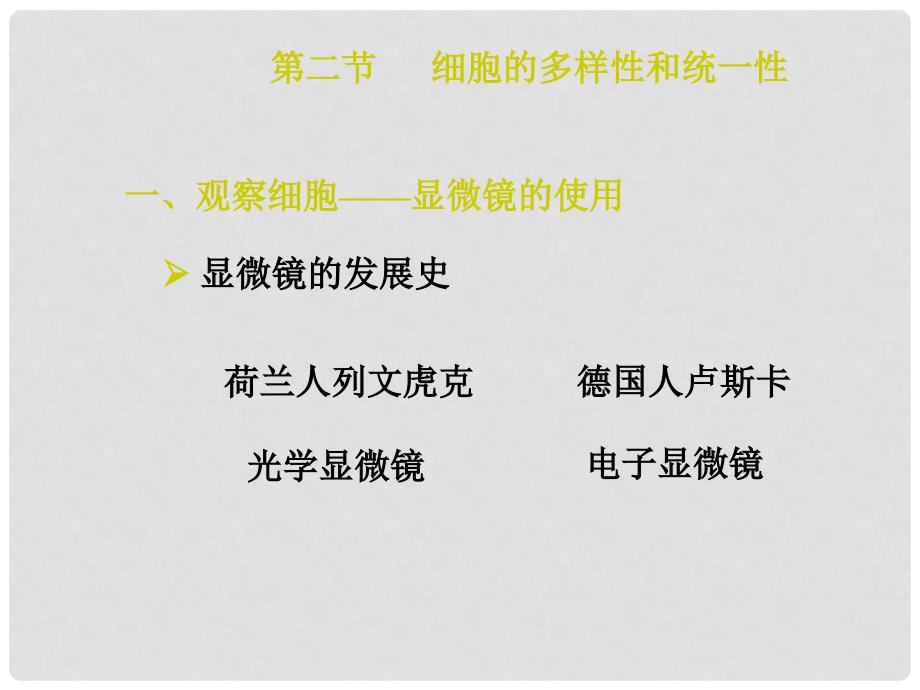 云南省红河州弥勒县庆来学校高一生物《第1章第2节《细胞的多样性和统一性》课件_第1页