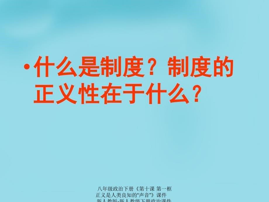 最新八年级政治下册第十课第一框正义是人类良知的声音课件_第5页