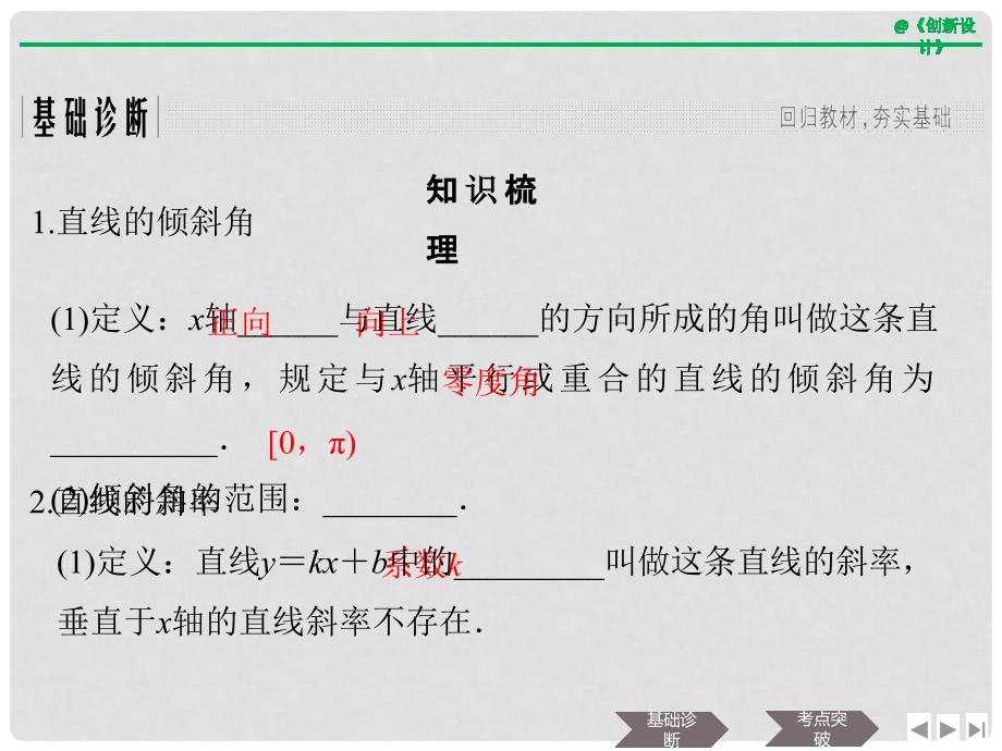 高考数学大一轮复习 第九章 平面解析几何 第1节 直线的方程课件 理 新人教B版_第3页