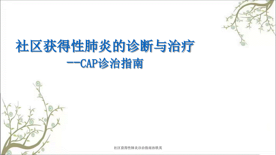 社区获得性肺炎诊治指南孙铁英_第1页