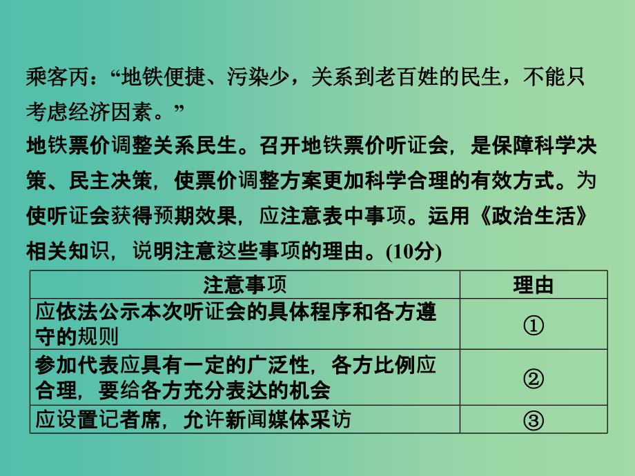 2019版高考政治一轮复习（A版）第2部分 政治生活 专题五 公民的政治生活综合突破课件 新人教版.ppt_第4页