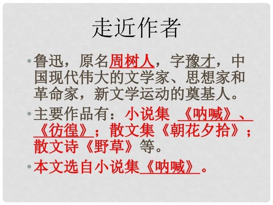 山东省淄博市周村区萌水中学九年级语文上册 11 孔乙己课件 鲁教版（五四学制）_第5页