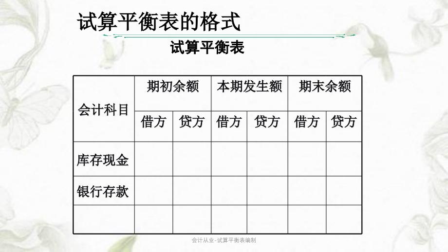 会计从业-试算平衡表编制ppt课件_第1页