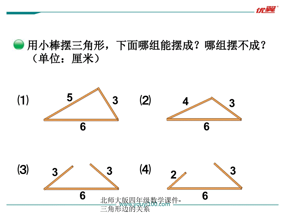 北师大版四年级数学课件三角形边的关系经典实用_第3页