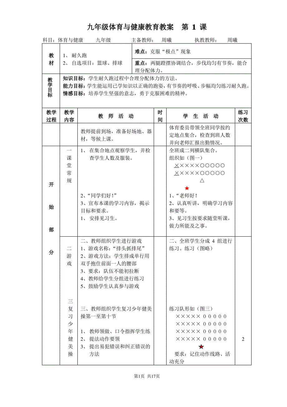 初三九年级体育课教案全集[1]_第1页