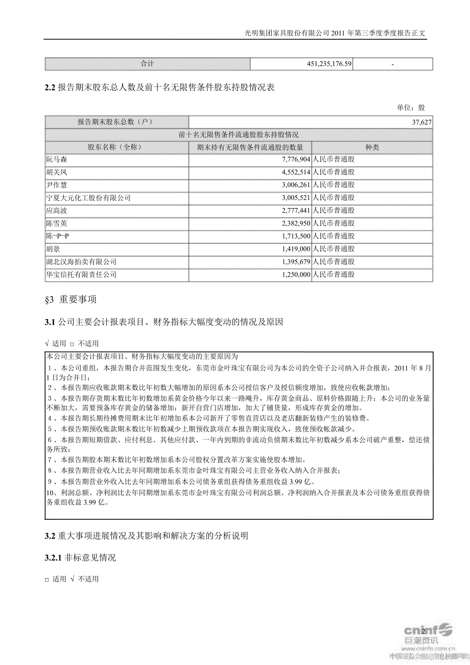 ST光明：第三季度报告正文_第2页