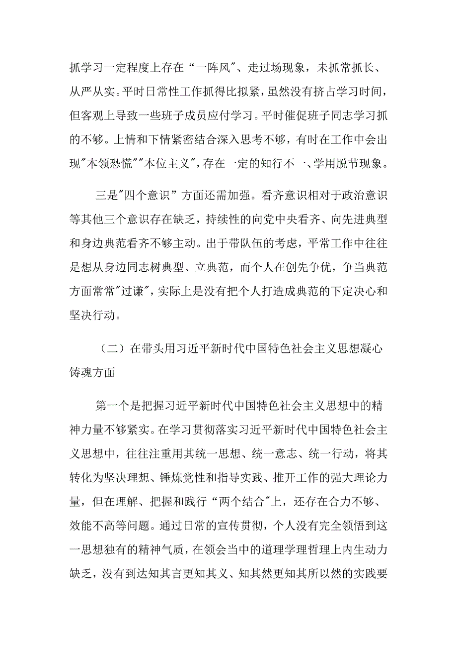 2023年班子对照检查材料集锦_第2页