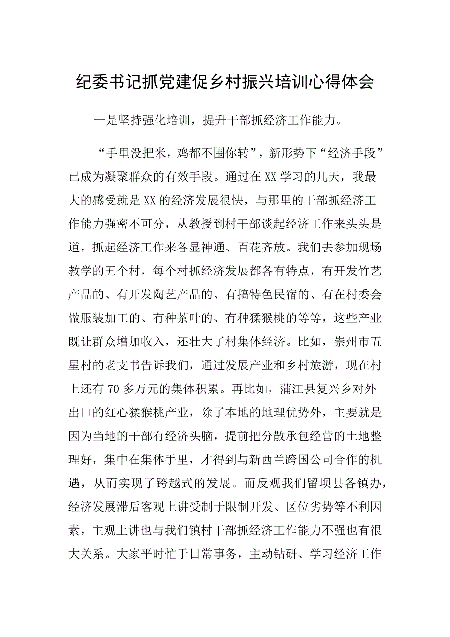 纪委书记抓党建促乡村振兴培训_第1页