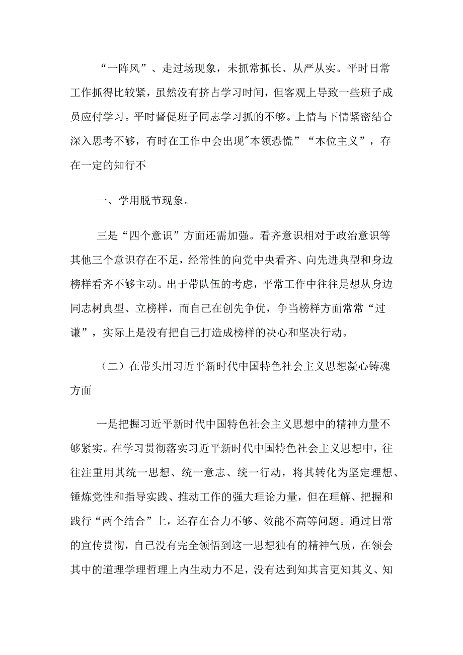 2023年班子对照检查材料范文精选多篇_第2页