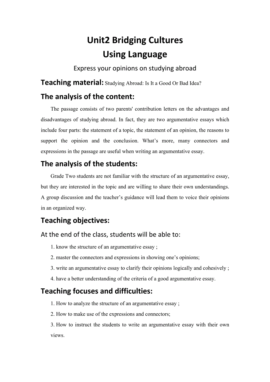 【教案】Unit2Using+language+教案人教版（2019）选择性必修第二册_第1页