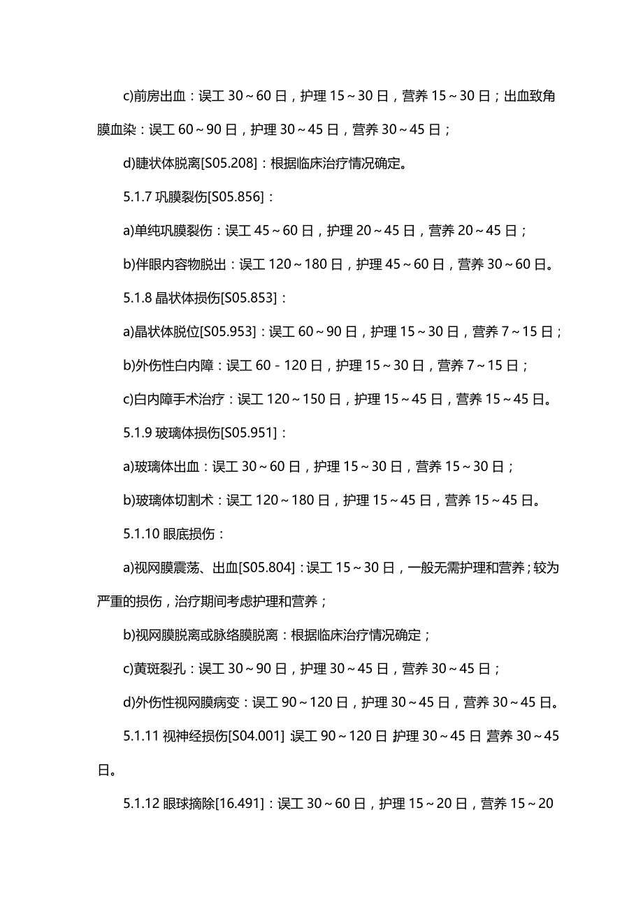 人身损害误工期、护理期、营养期评定标准（2023版）_第4页