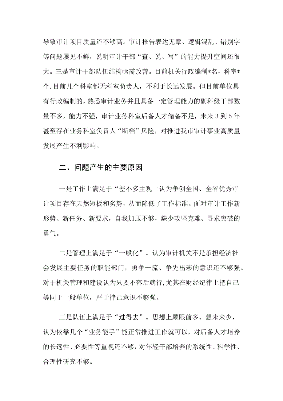 班子及个人巡察整改专题对照检查材料_第4页