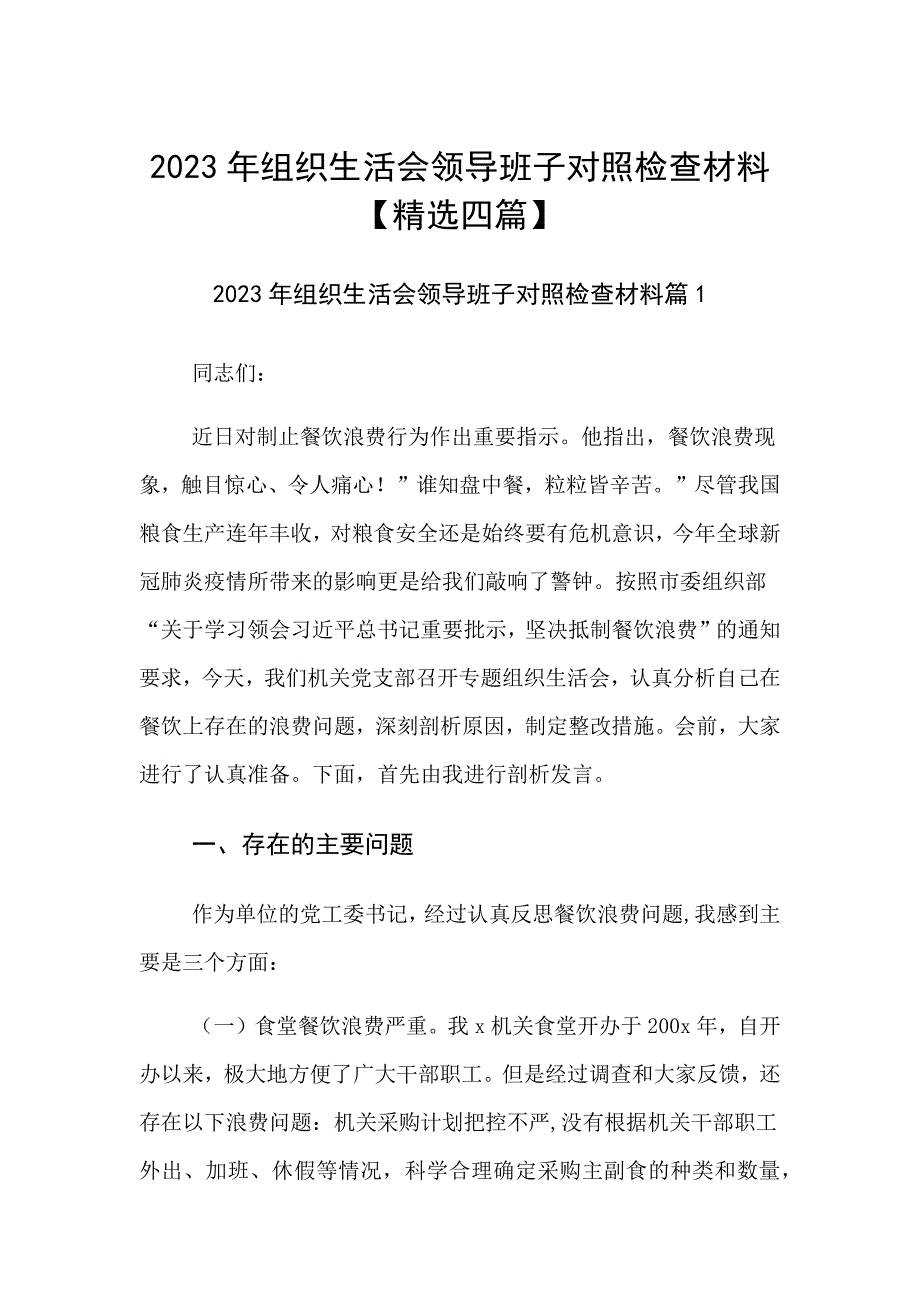 2023年班子对照检查材料参考_第1页