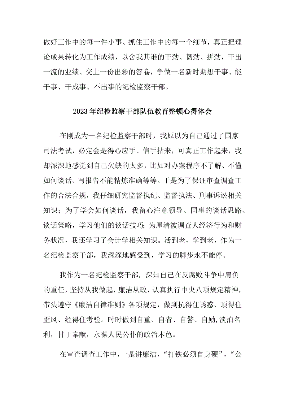 乡村振兴2023年纪检监察干部队伍教育整顿个人心得体会（汇编6份）_第3页