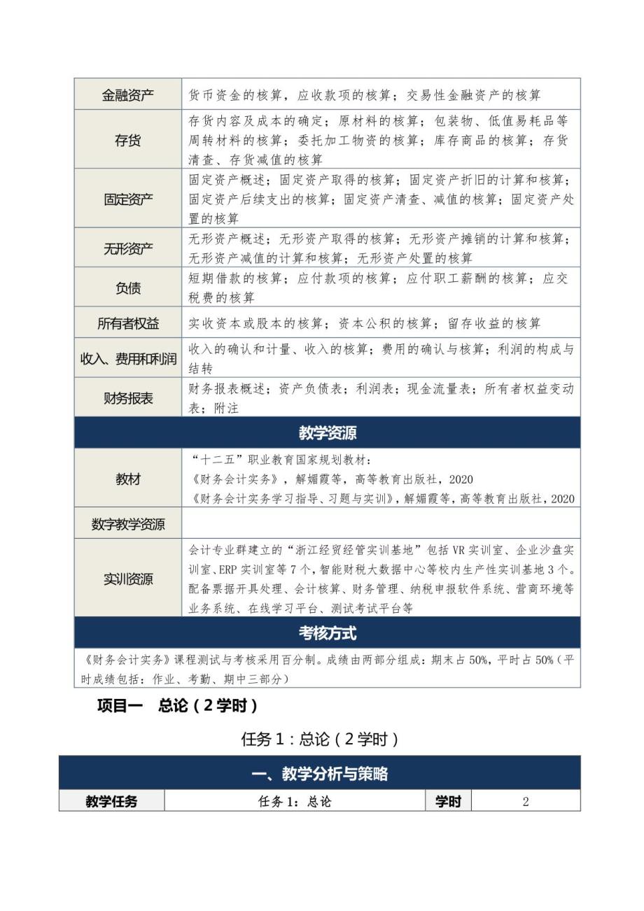 财务会计实务教案全册教学设计_第3页