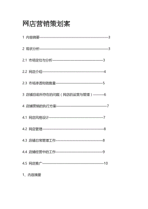 2023年版网店营销策划案