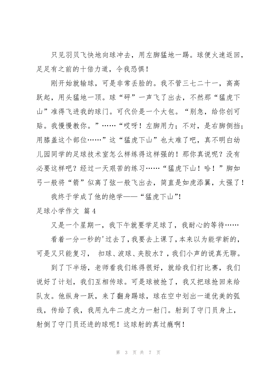 足球小学作文锦集七篇_第3页