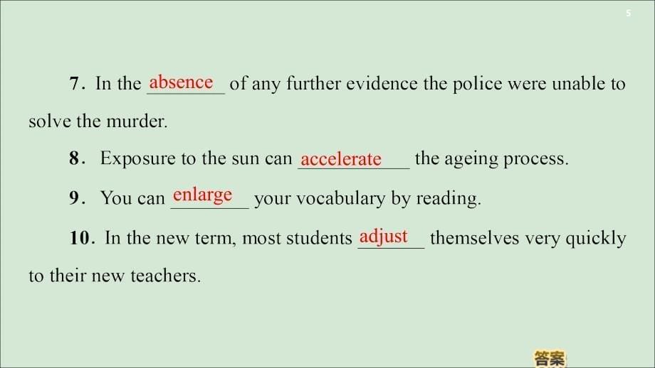 2019-2020学年高中英语 Unit 19 Language Section Ⅱ Language Points（Ⅰ）（Warm-up &amp;amp; Lesson 1）课件 北师大版选修7_第5页