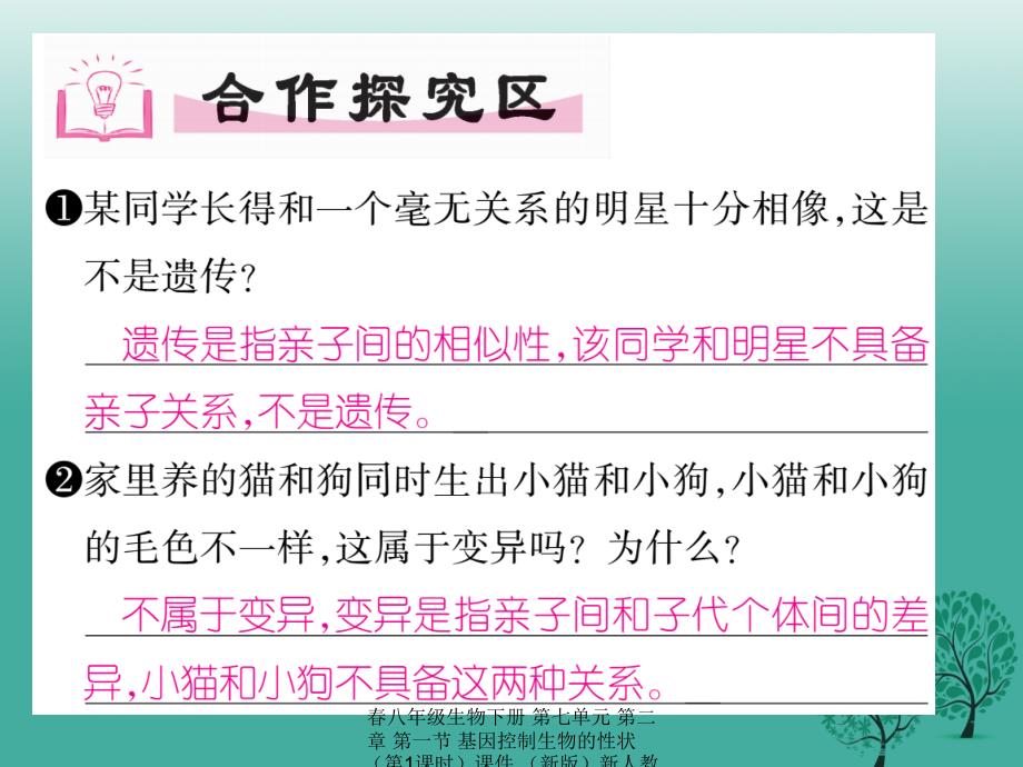 最新八年级生物下册第七单元第二章第一节基因控制生物的性状第1课时_第4页